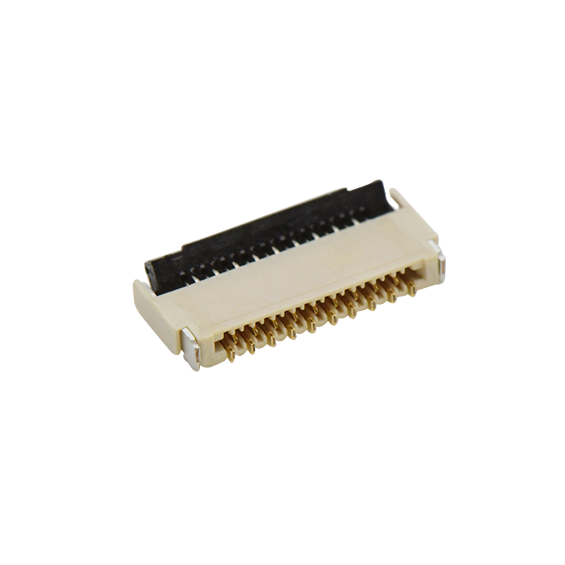 F0301 FPC FFC连接器Pitch 0.30mm H1.0mm双排卧贴后掀盖双面接 FPC 19Pin本色 镀全金G/F